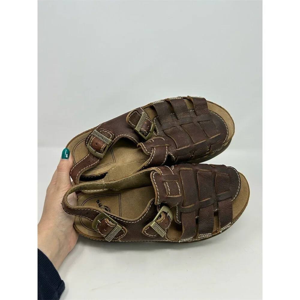 Dr. Martens Mens Fisherman Sandals Brown Double Buckle Platform Sole Size 10